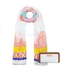 CARVEN - Pack Billetera Greta + Pañuelo Alcala blanco