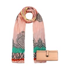 CARVEN - Pack Billetera Nápoles rosa + Pañuelo Alcala coral