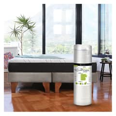 LATAM HOME - Cama Europea Zen Roller Colchon Comprimido 2 Plazas Tela Gris