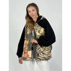 ENIGMATICA BOUTIQUE - Abrigo Chiporro estampado Cebra - Negro