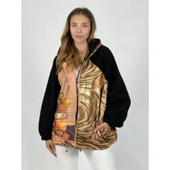 ENIGMATICA BOUTIQUE - Abrigo Chiporro estampado Cebra - Negro