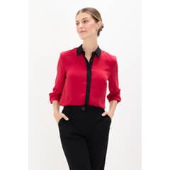 MA GRIFFE - Blusa Camisera Bicolor Mujer MAGRIFFE