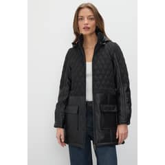 IO - Parka Lisa Negro Mujer