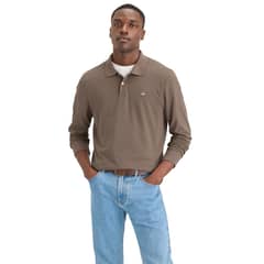 DOCKERS - Camiseta Hombre Polo LS Slim Fit Café
