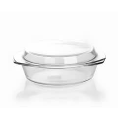 OEM - Fuente De Vidrio Redonda Con Tapa 3 Litros