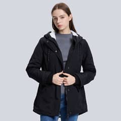 EASTONE - Abrigo Con Capucha De Algodón Para Mujer