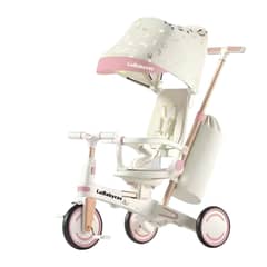 LUBABYCAS - Triciclo Balance Plegable Con Bolso 9 En 1 Rosado