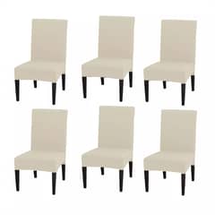 SUPERCENTER - Pack 6 Fundas Cubre Premium Comedor Asientos Tela Gruesa Crema
