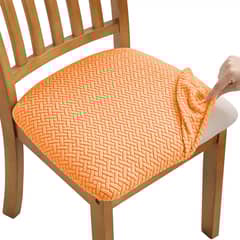 SUPERCENTER - Set 6 Funda Protectora Asiento Elástica Para Silla Comedor Naranja