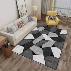 GENERICO - Alfombra 160x200 delgada diseño gris piedra antideslizante wym