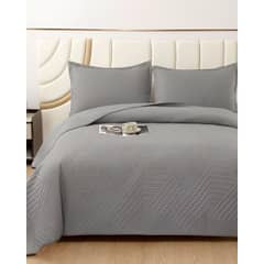 GENERICO - COBERTOR QUILT DELGADO VERANO KING - SUPER KING GRIS