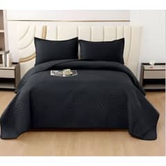 GENERICO - COBERTOR QUILT DELGADO VERANO KING - SUPER KING NEGRO
