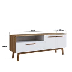 DF HOME - Rack Tv Barcelona Emovell Blanco Castaño B170077