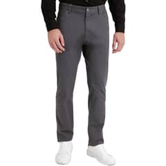 TRIAL - Pantalón Gris Hombre Slim Algodón Liso Vinci Semiformal Trabajo