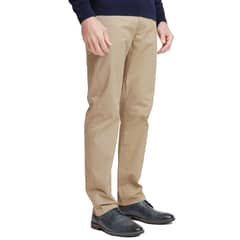 TRIAL - Pantalón Beige Hombre Slim Algodón Liso VIlas 5 bolsillos Oficina