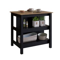DF HOME - Mueble Isla para Cocina Emovell Castaño Negro B125074