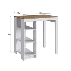 DF HOME - Mueble Isla para Cocina Emovell Castaño Blanco B124069