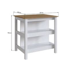 DF HOME - Mueble Isla para Cocina Emovell Castaño Blanco B125069