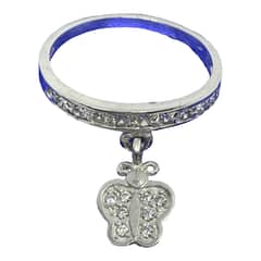 GENERICO - Anillo de plata 925 circones mariposa colgante talla 7