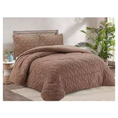 COMPRAPO - Cobertor Plumón Trenzado con Chiporro Invierno 2 Plazas Coffe