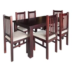 LAS ARAUCARIAS - Juego de Comedor Praga 6 sillas mesa rectangular chocolate