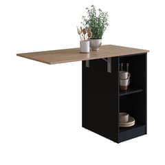 DF HOME - Mesa desplegable de cocina Emovell Negro Madera B101088