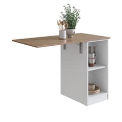 DF HOME - Mesa desplegable de cocina Emovell Blanco Madera B10187
