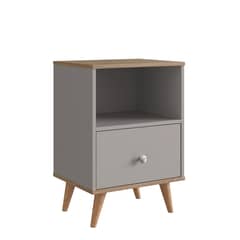 DF HOME - Velador Nórdico Gris Miel 1 Cajón