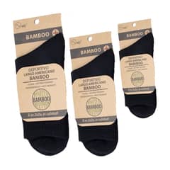 GARSIL - Calcetín Largo Bambú Negro Deportivos Pack 3