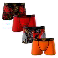 TOP - Bóxer Medio Niño Algodón Pack 4 Guerreros - Samurai C2