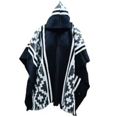 MORLAN - Poncho de Alpaca Lana Ecuatoriana Capucha