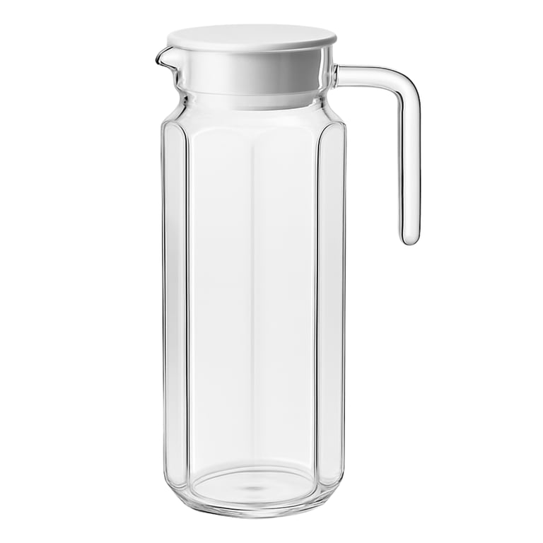 Jarra de Vidrio 1100mL Con tapa Jugos Refrescos Menaje Mesa