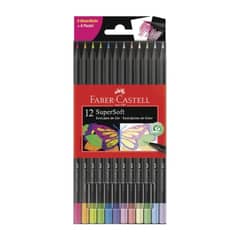 FABER-CASTELL - 12 Ecolápices Supersoft 6 Neon 6 Pasteles