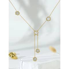AMAZON - Collar Luxuryjoyascl Flores Blancas Nacar Baño Oro 50cm