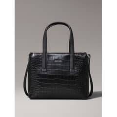 CALVIN KLEIN - Cartera Mini Tote Croco Negro
