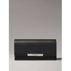 CALVIN KLEIN - Billetera Ck Linear Large Trifold Slim Negro