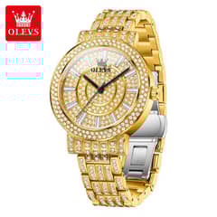 STARTECHOFFICE - Reloj de Lujo Dorado para Mujer Cuarzo Cristales y Acabado Metálico