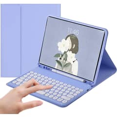 PUREPOWER - Funda con teclado y mouse para Galaxy Tab S6 Lite - Morado