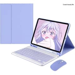PUREPOWER - Funda con teclado y mouse para Galaxy Tab A7 Lite 8.7 - Morado