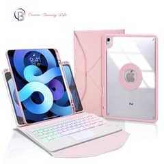 PUREPOWER - Funda giratoria con teclado para iPad Pro 11 - Rosado