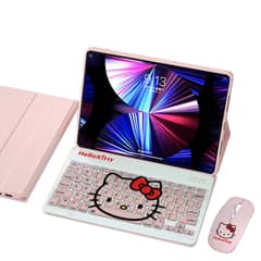 PUREPOWER - Funda con Ñ teclado y Mouse para iPad 9, 8 o 7 de 10.2"-Kitty