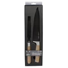 WAYU - Cuchillo + tenedor color marrón