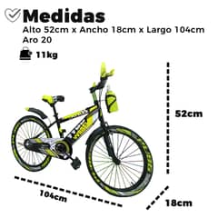 ALPHA - Bicicleta Niño Infantil Montain Bike MTB Con Ruedas Aro 20
