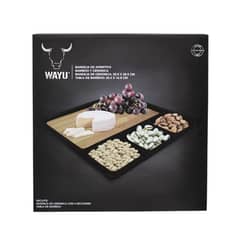 WAYU - Tabla De Picoteo Quesos Aperitivo Fuente Cerámica Bambú