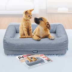 THE DUKE COMPANY - Cama de perro cuadrada talla M 73 x 50 x 16 cm Gris