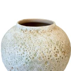LE BOUQUET - Florero Rustico Cerámica Blanca 20 Cm