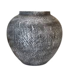 LE BOUQUET - Florero Rustico Cerámica Gris 20 Cm