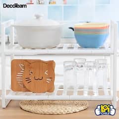DECOTEAM - Estante Organizador Ajustable 2 Niveles Multiuso Color Blanco