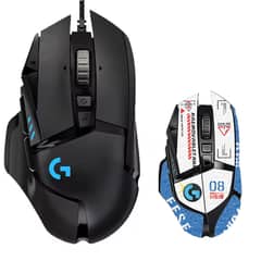 LOGITECH - Mouse Gamer G502 Hero Y Pegatinas antideslizantes -Blanco
