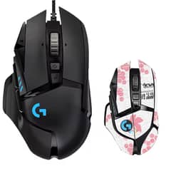 LOGITECH - Mouse Gamer G502 Hero Y Pegatinas antideslizantes -Rosa